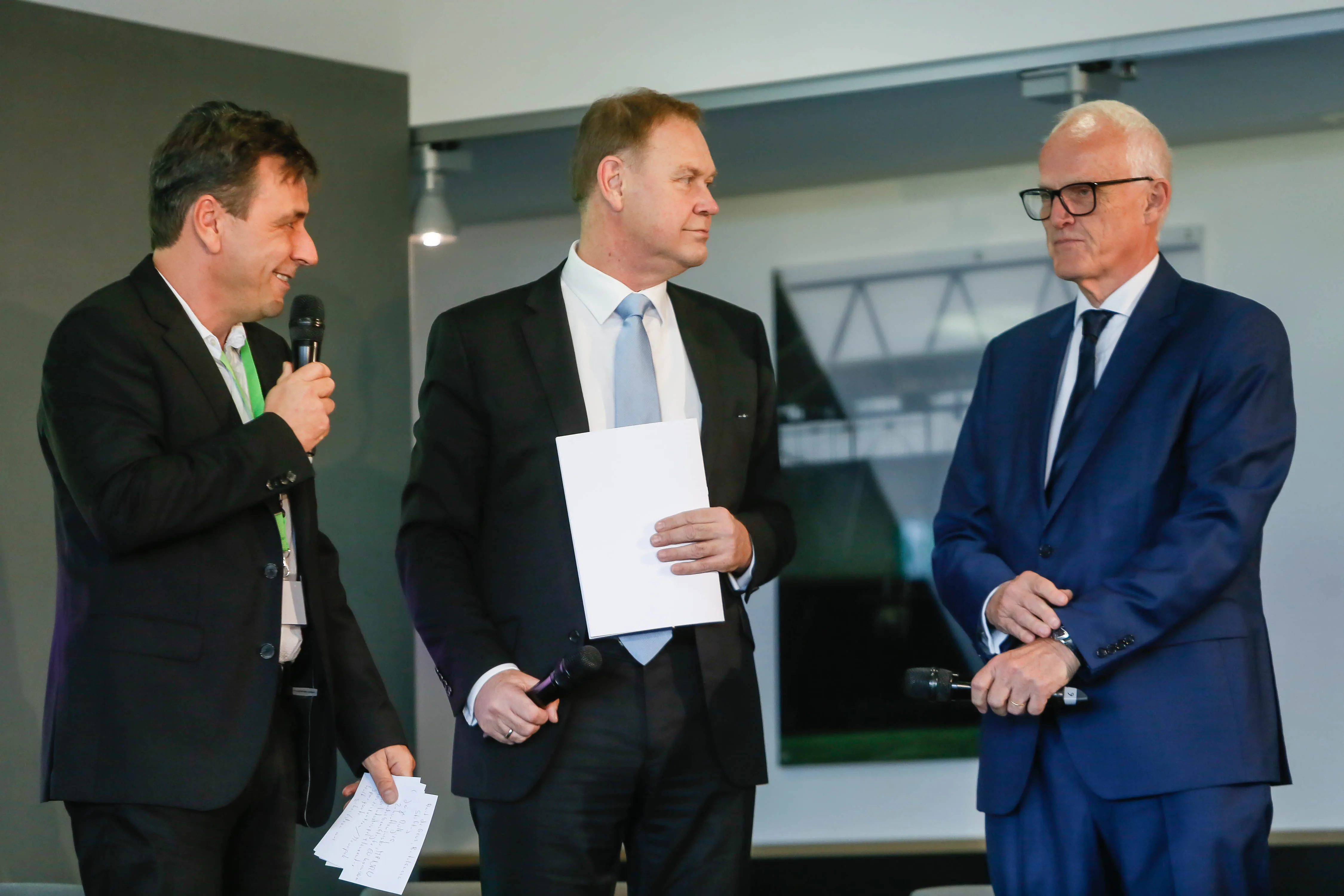 V.l.n.r.: Michael Westerhoff, Aart De Geus, Jürgen Rüttgers. © Oliver Schaper 